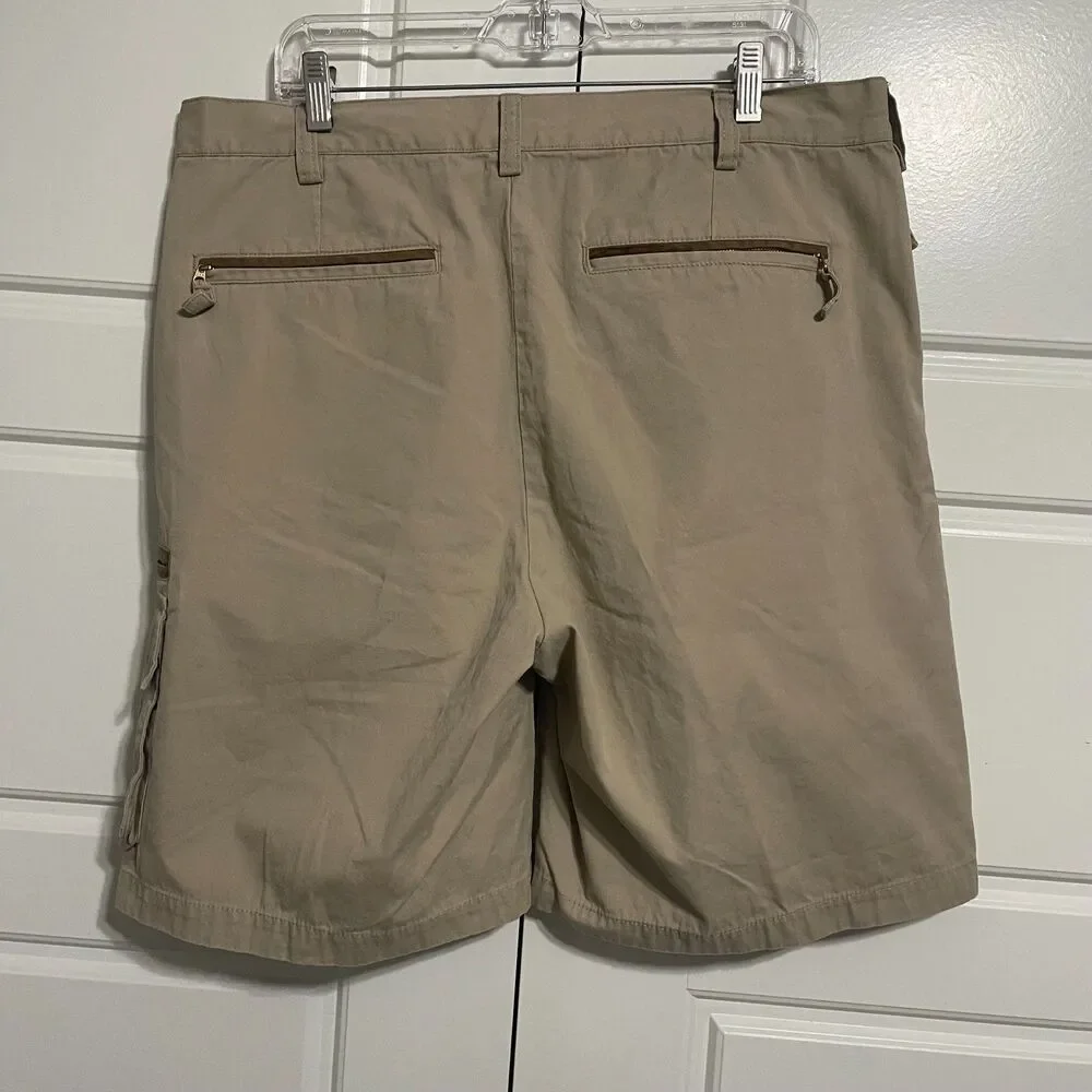 Vintage Orvis Cargo Shorts Mens Size 38 Khaki 100% Cotton Casual Outdoor Classic